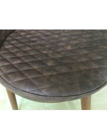 MOBILI 2G - Set 4 Sedie Moderne Ecopelle colore cuoio Rombi 46X84X56 vista seduta