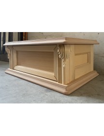 MOBILI 2G - Comodino sospeso 1 cassetto classica barocco Legno grezzo 55x34x21 vista frontale