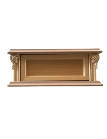 MOBILI 2G - Comodino sospeso 1 cassetto classica barocco Legno grezzo 55x34x21 vista frontale