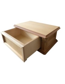 MOBILI 2G - Comodino sospeso 1 cassetto classica barocco Legno grezzo 55x34x21 vista frontale