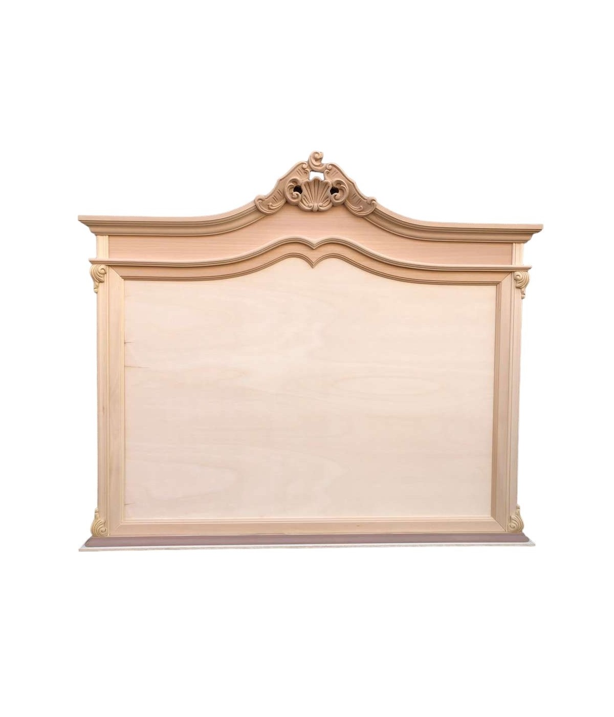 MOBILI 2G - Specchio classico barocco Legno grezzo 165x9x130 vista frontale