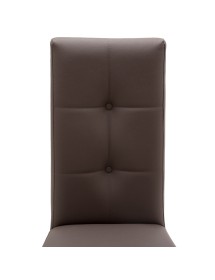 MOBILI 2G - SET 2 Sedie in ecopelle tortora con bottoni