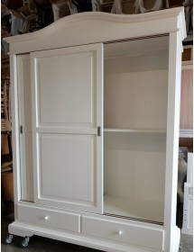 MOBILI 2G - Camera da letto matrimoniale completa shabby chic bianco vista frontale