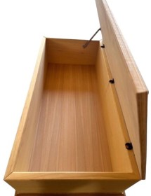 MOBILI 2G - Panca scendiletto contenitore classico barocco Legno grezzo 120x60x55 vista frontale