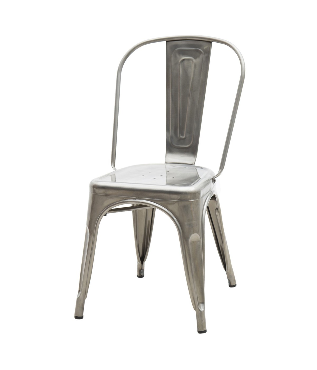 MOBILI 2G - Set 6 sedie moderne metallo colore specchiato 45x50x85 vista frontale