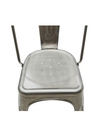 MOBILI 2G - Set 6 sedie moderne metallo colore specchiato 45x50x85 vista seduta