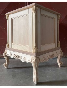 Fioriera quadrata classica barocco Legno grezzo 62x62x76