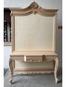MOBILI 2G - Pannello ingresso con consolle classico barocco Legno grezzo 151x46x230 vista frontale