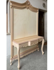 MOBILI 2G - Pannello ingresso con consolle classico barocco Legno grezzo 151x46x230 vista frontale