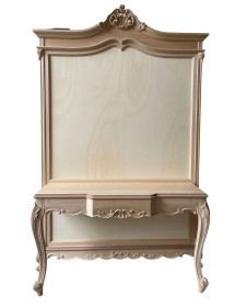 MOBILI 2G - Pannello ingresso con consolle classico barocco Legno grezzo 151x46x230 vista frontale