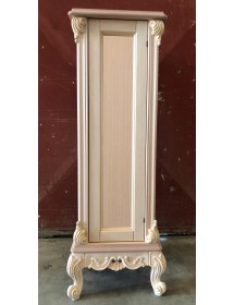 MOBILI 2G - Porta vasi credenzina classico barocco Legno grezzo 41x41x110 vista frontale