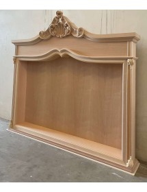 MOBILI 2G - Boiserie classica barocco Legno grezzo 169x22x148 vista frontale