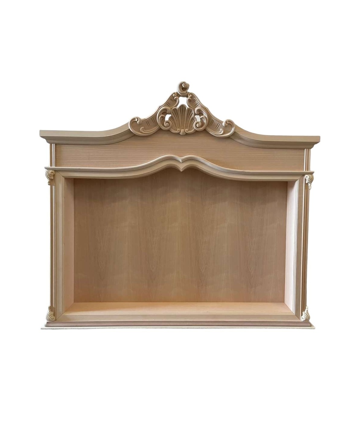 MOBILI 2G - Boiserie classica barocco Legno grezzo 169x22x148 vista frontale