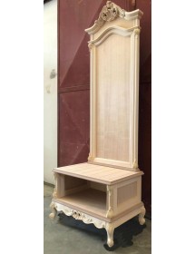 MOBILI 2G - Porta valigie con Pannello classico barocco Legno grezzo 82x51x221 vista frontale