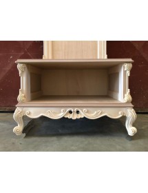 MOBILI 2G - Porta valigie con Pannello classico barocco Legno grezzo 82x51x221 vista frontale