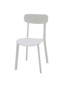 MOBILI 2G - SET 4 sedie in polipropilene bianco misure l.42 h.70 p.50 HS.46 VISTA FRONTALE