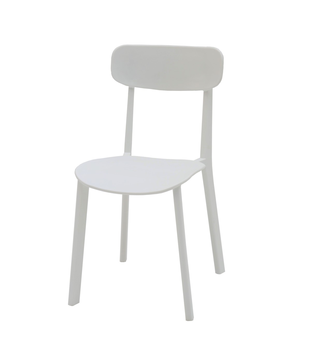 MOBILI 2G - SET 4 sedie in polipropilene bianco misure l.42 h.70 p.50 HS.46 VISTA FRONTALE