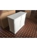 MOBILI 2G - Set 1 cristalliera 1 credenza classica legno shabby chic bianco opaco vista frontale