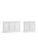 MOBILI 2G - Set 2 credenze classiche legno shabby chic bianco opaco vista frontale