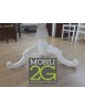 MOBILI 2G - Soggiorno classico legno shabby chic bianco opaco vista frontale
