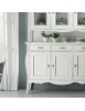 MOBILI 2G - Soggiorno classico legno shabby chic bianco opaco vista frontale