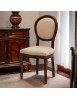 Sedia classica legno imbottita ecopelle beige 50x47x100