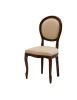 Sedia classica legno imbottita ecopelle beige 50x47x100