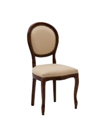 Sedia classica legno tinta noce imbottita ecopelle 50x47x100