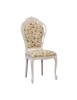 MOBILI 2G - Sedia shabby legno imbottita raso floreale 56x50x110 VISTA FRONTALE