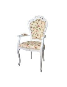 MOBILI 2G - Capotavola shabby legno imbottito raso floreale 60x55x110 vista frontale