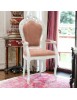 MOBILI 2G - Capotavola shabby bianco legno tessuto rosa antico 60x55x110 VISTA FRONTALE
