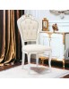 Sedia shabby legno capitoneè imbottita ecopelle oro 56x50x110