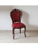 MOBILI 2G - Sedia classica legno capitoneè imbottita ecopelle rossa 56x50x110 VISTA FRONTALE