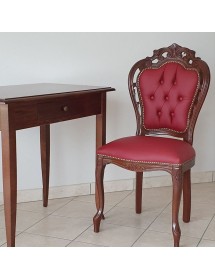 MOBILI 2G - Sedia classica legno capitoneè imbottita ecopelle rossa 56x50x110 VISTA FRONTALE