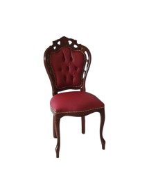 MOBILI 2G - Sedia classica legno capitoneè imbottita ecopelle rossa 56x50x110 VISTA FRONTALE