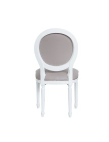 MOBILI 2G - Sedia shabby legno imbottita ecopelle tortora 50x47x100