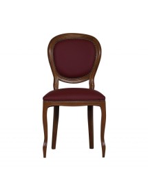 Sedia classica legno imbottita ecopelle bordeaux 50x47x100