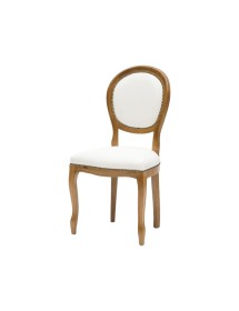 Sedia classica legno imbottita ecopelle bianca 50x47x100