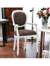 MOBILI 2G - Capotavola shabby legno imbottito microfibra marrone 50x47x100 vista frontale