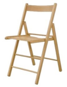 MOBILI 2G - Set 2 sedie pieghevoli in legno tinta naturale 43x43x79 vista frontale