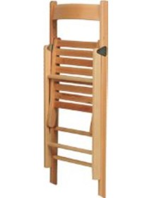 MOBILI 2G - Set 2 sedie pieghevoli in legno tinta naturale 43x43x79 vista frontale