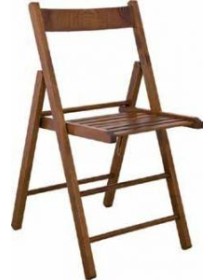 MOBILI 2G - Set 2 sedie pieghevoli in legno tinta noce 43x43x79 VISTA FRONTALE