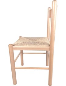 MOBILI 2G - Set 2 sedie arte povera legno naturale seduta paglia 43x43x83 vista frontale