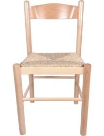 MOBILI 2G - Set 2 sedie arte povera legno naturale seduta paglia 43x43x83 vista frontale