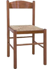 MOBILI 2G - Set 2 sedie arte povera legno bassano seduta paglia 43x43x83 VISTA FRONTALE