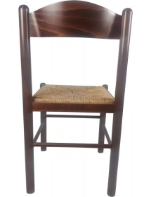 MOBILI 2G - Set 2 sedie arte povera legno tinta noce seduta paglia 43x43x83 VISTA FRONTALE