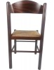 MOBILI 2G - Set 2 sedie arte povera legno tinta noce seduta paglia 43x43x83 VISTA FRONTALE