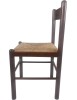 MOBILI 2G - Set 2 sedie arte povera legno tinta noce seduta paglia 43x43x83 VISTA FRONTALE