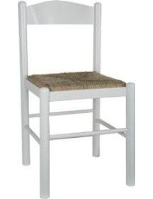 MOBILI 2G - Set 2 sedie shabby legno bianco seduta paglia 43x43x83 VISTA FRONTALE