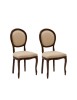 Sedia classica legno imbottita ecopelle beige 50x47x100